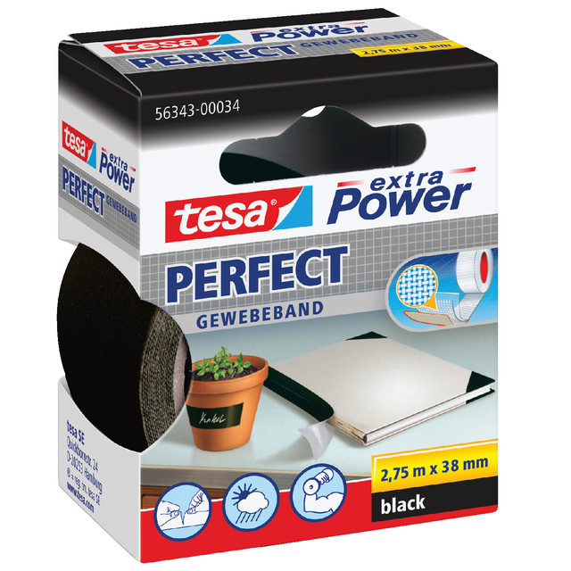 [56343-00034-04] Textieltape tesa Perfect 2.75mx38mm zwart