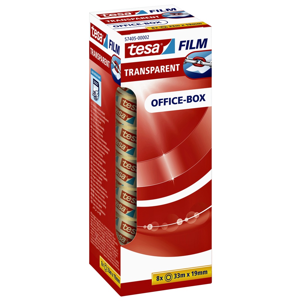 [57405-00002-02] Plakband tesafilm 33mx19mm transparant 8 rol