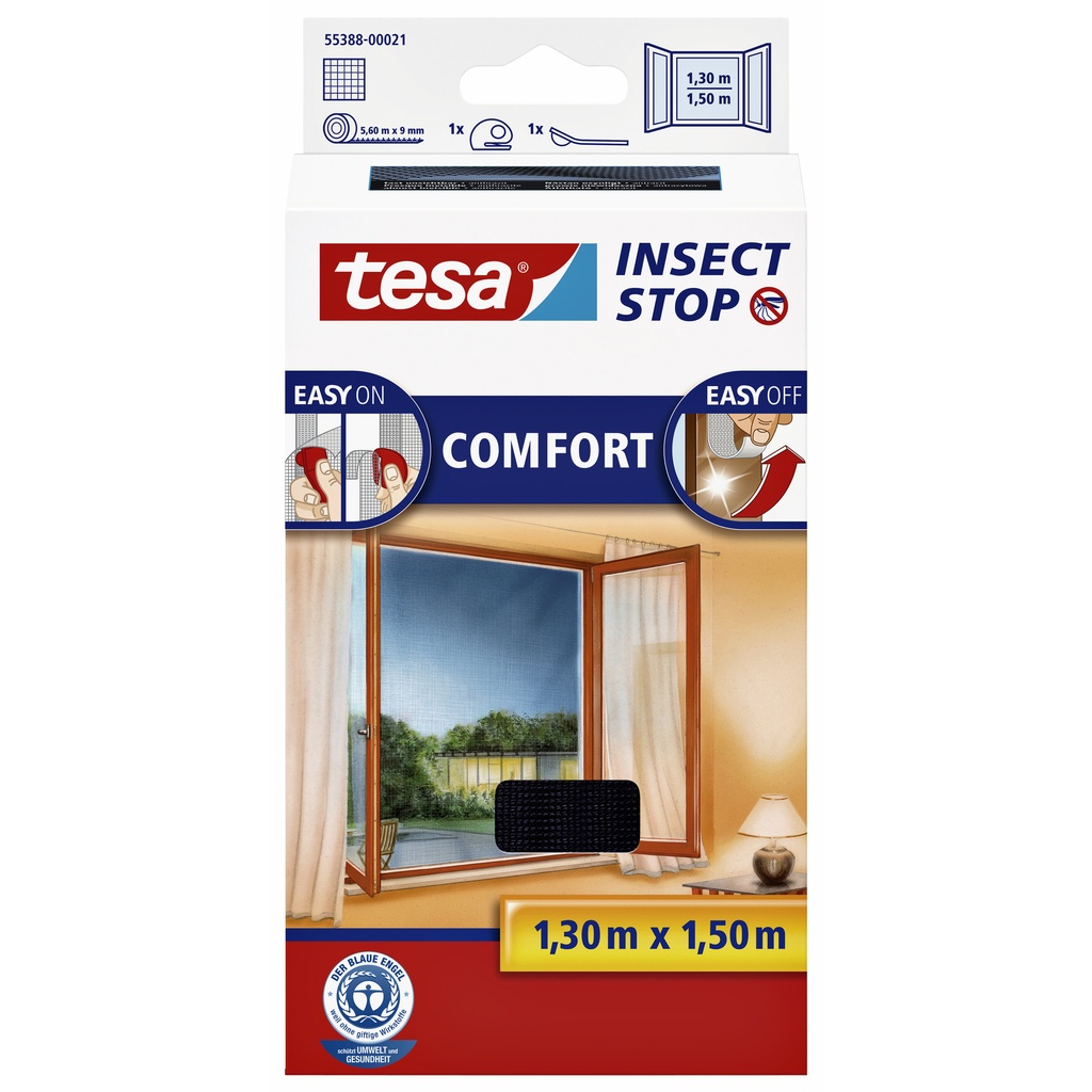Insectenhor tesa raam 1.3x1.5m zwart