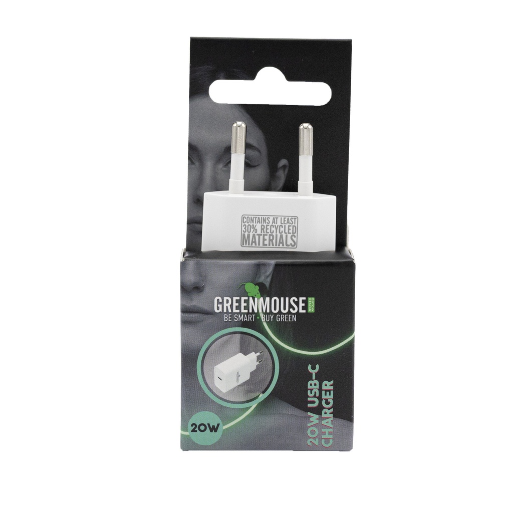 [66956678] Oplader GreenMouse USB C 20w wit blister
