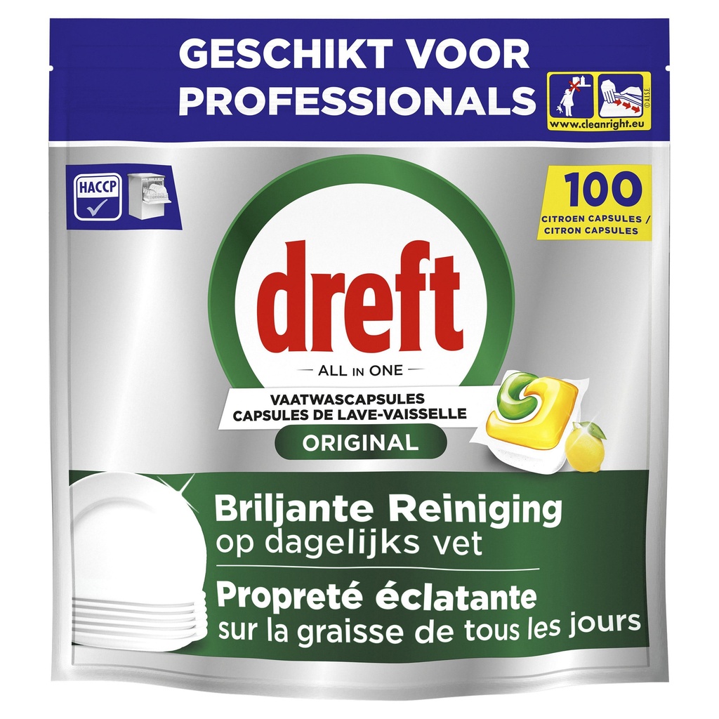 [8006530195423] Vaatwastabletten Dreft AiO pro lemon 100 stuks