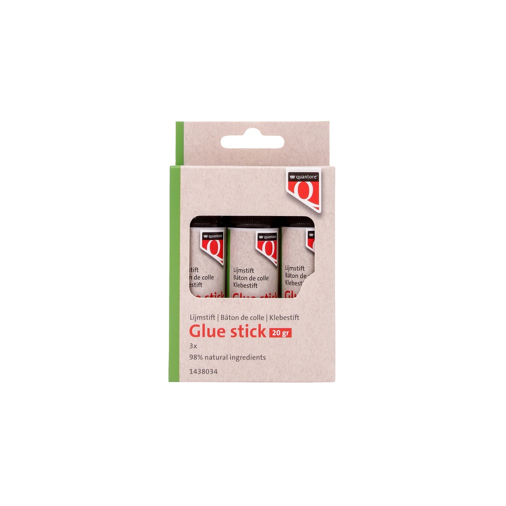 [QU1438034] Lijmstift Quantore ECO 20gr blister á 3 stuks
