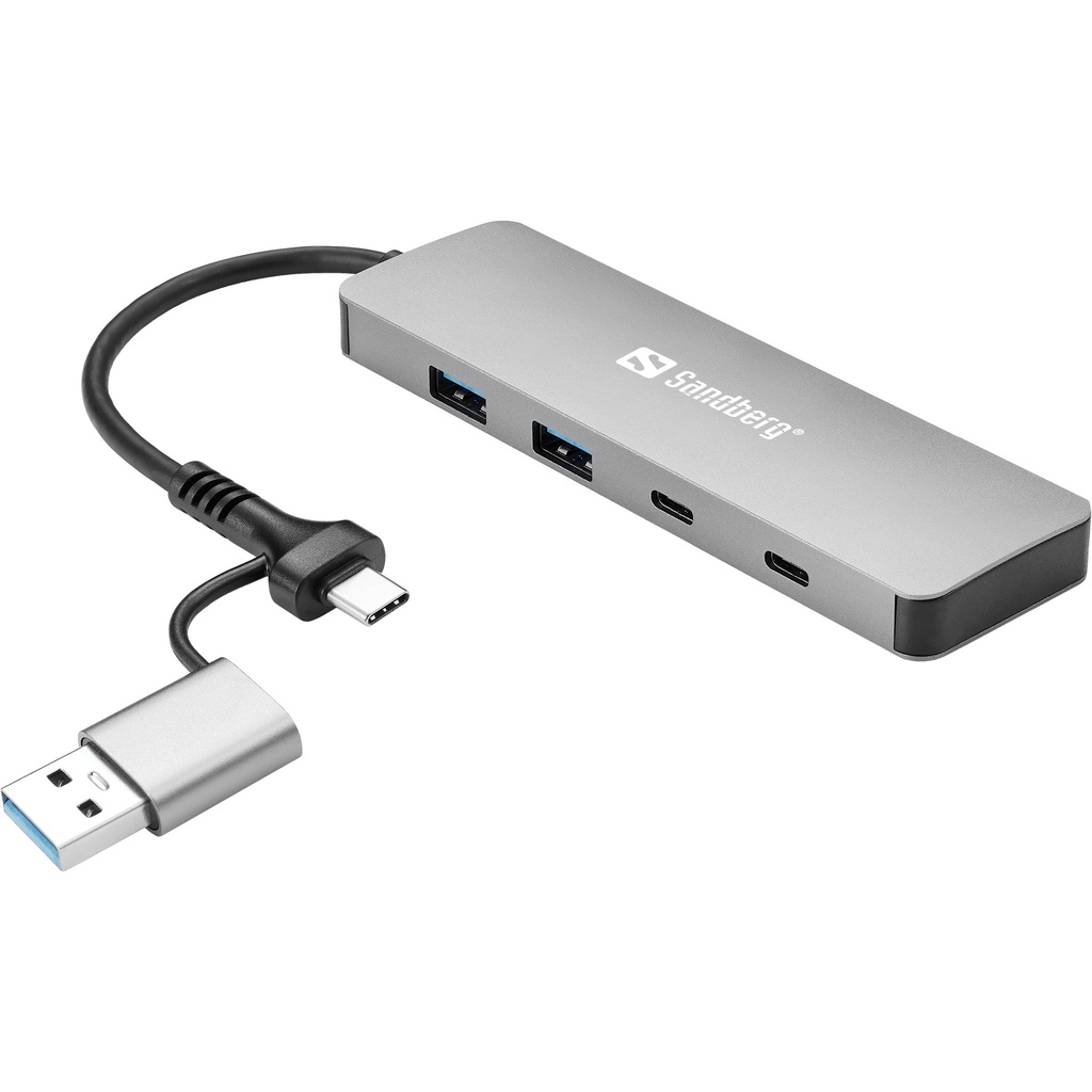 [136-64] Sandberg USB-C/A to 2xUSB-A+2xUSB-C Hub