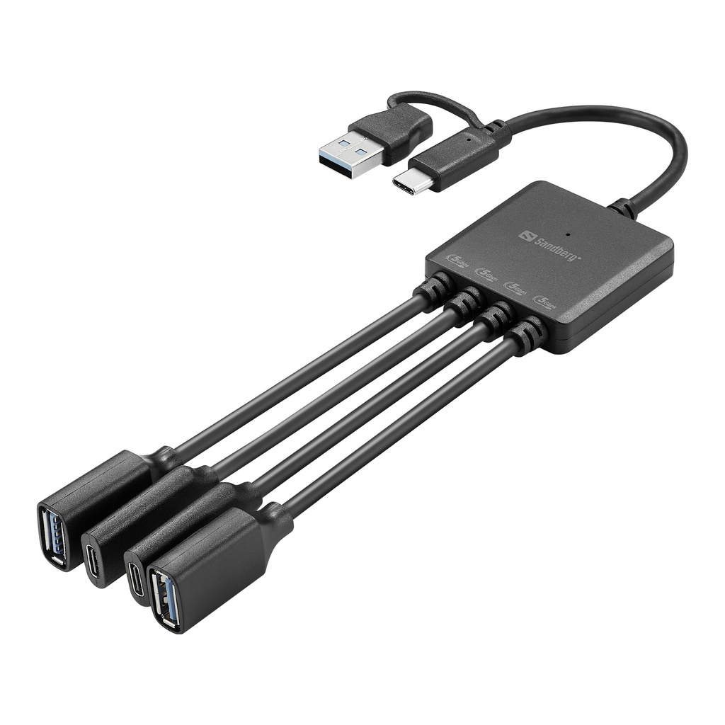 [136-81] Sandberg USB-C/A to 2A+2C Splitter