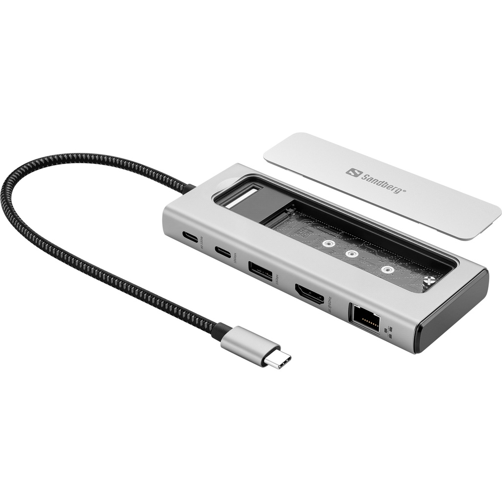 [136-82] Sandberg USB-C 6in1 Travel Dock SSD Case