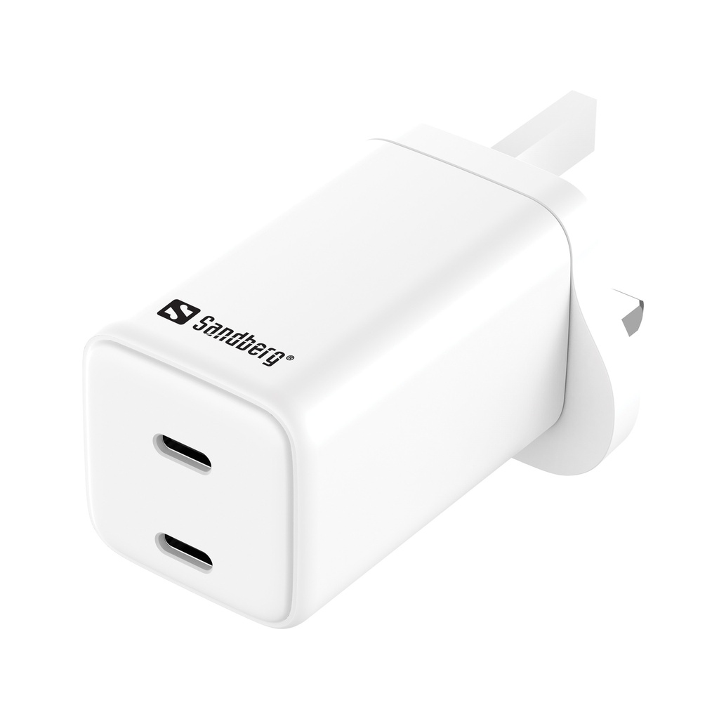 [441-62] Sandberg AC Charger Dual USB-C PD65W UK