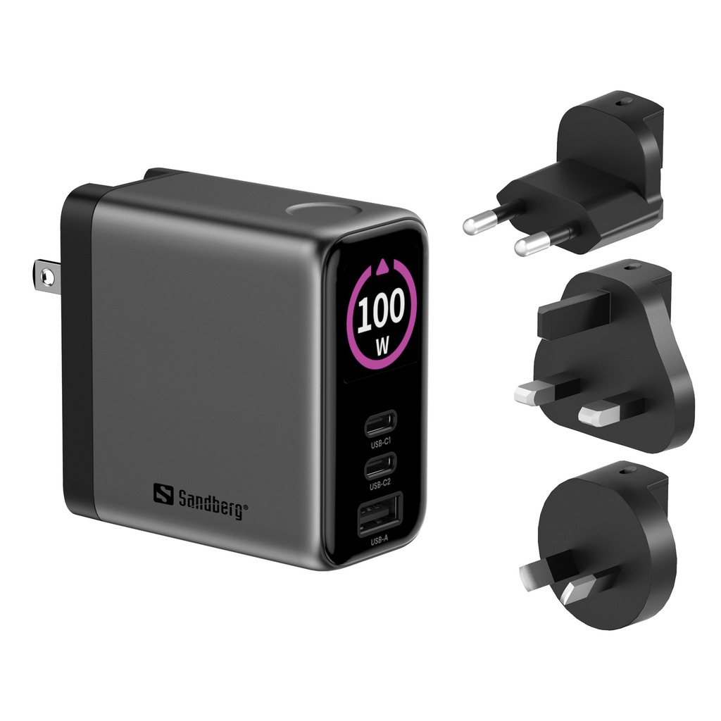 [441-71] Sandberg Travel Charger PD100W Display