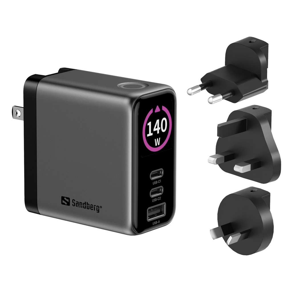 [441-72] Sandberg Travel Charger PD140W Display
