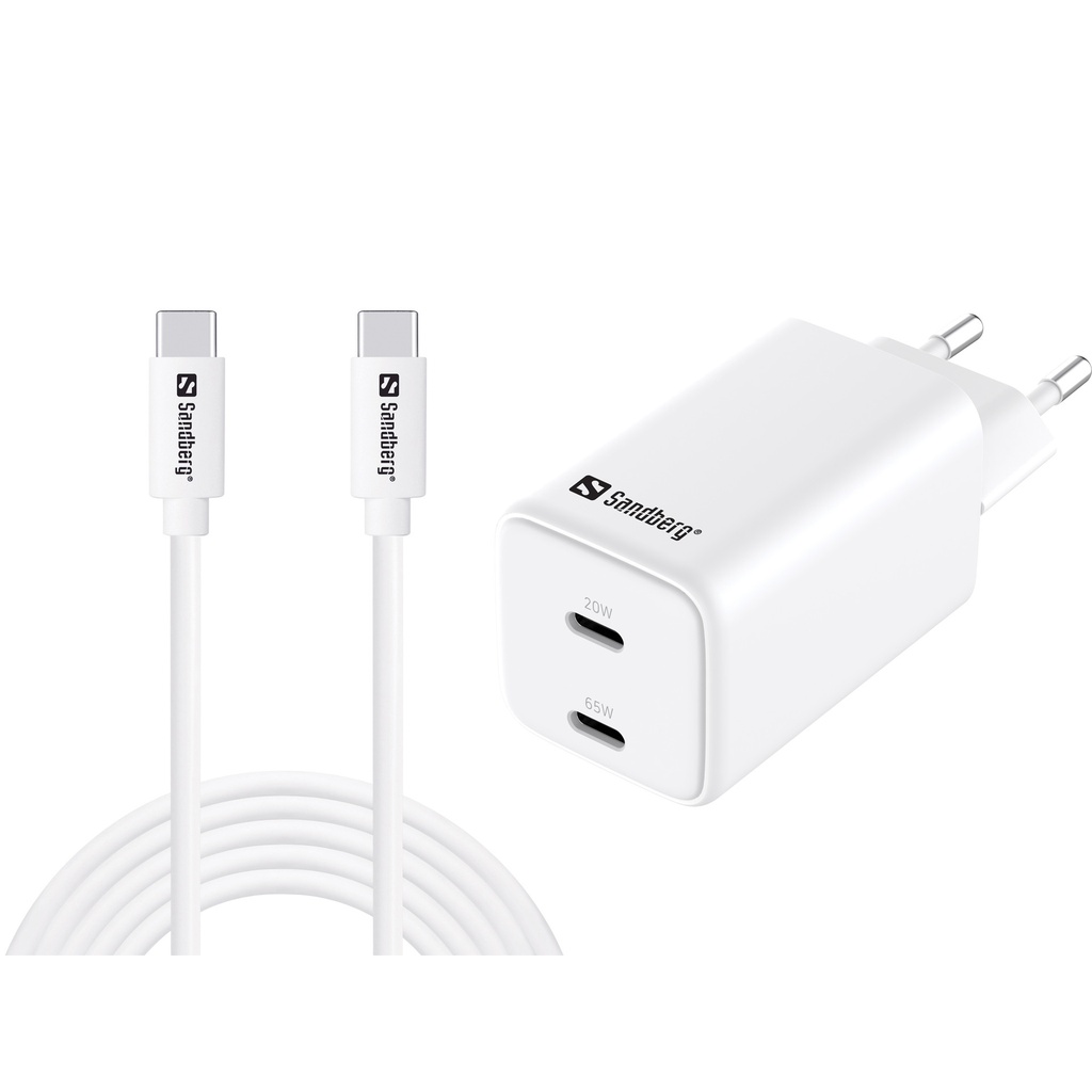 [441-76] Sandberg AC Charger USB-C PD65W EU 3M