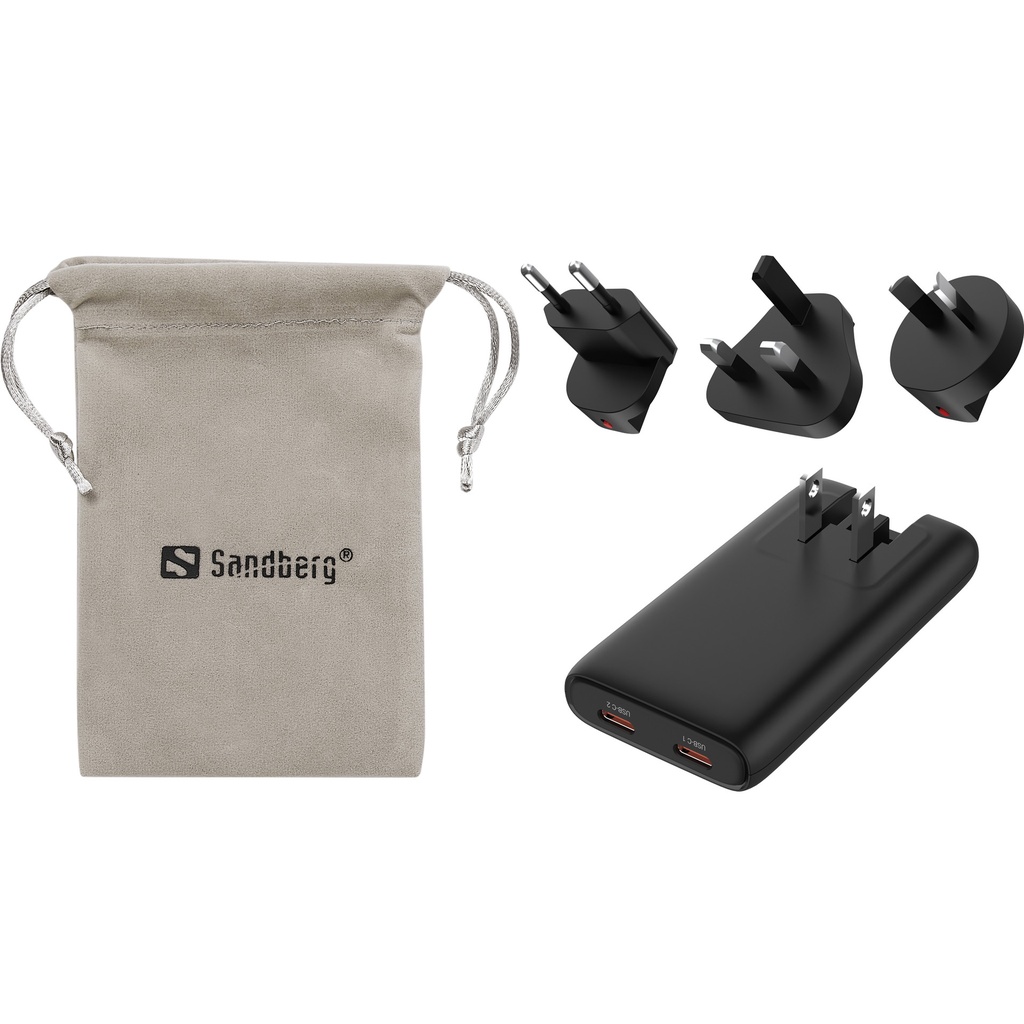 [441-77] Sandberg 4in1 TravelCharger 65W Black