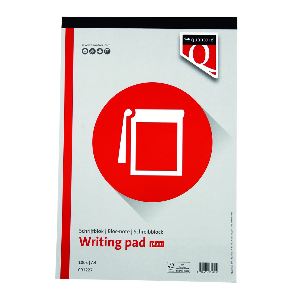 Schrijfblok Quantore A4 blanco 100vel 60gr