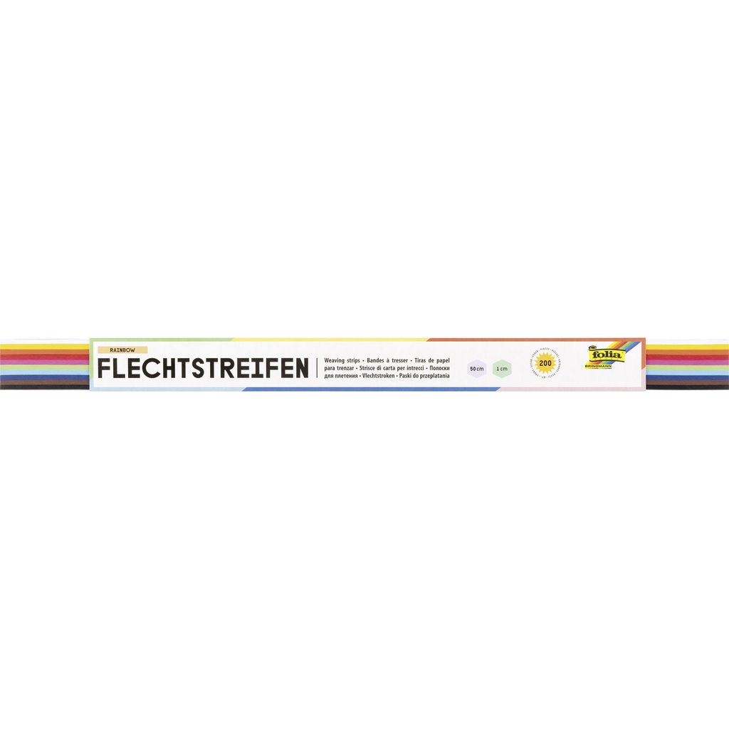 [1386922] Vlechtstroken Folia 50x1cm 130gr 200 stroken ass