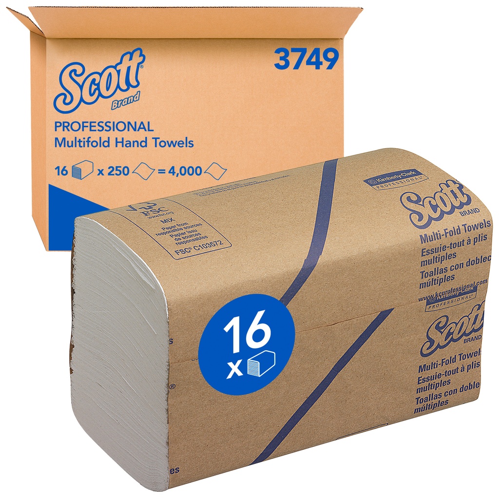 [1422835] Handdoek Scott 1laags 203x240mm wit