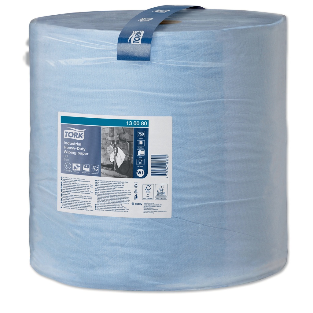 [1433229] Poetspapier Tork W1 Industrial Premium blauw