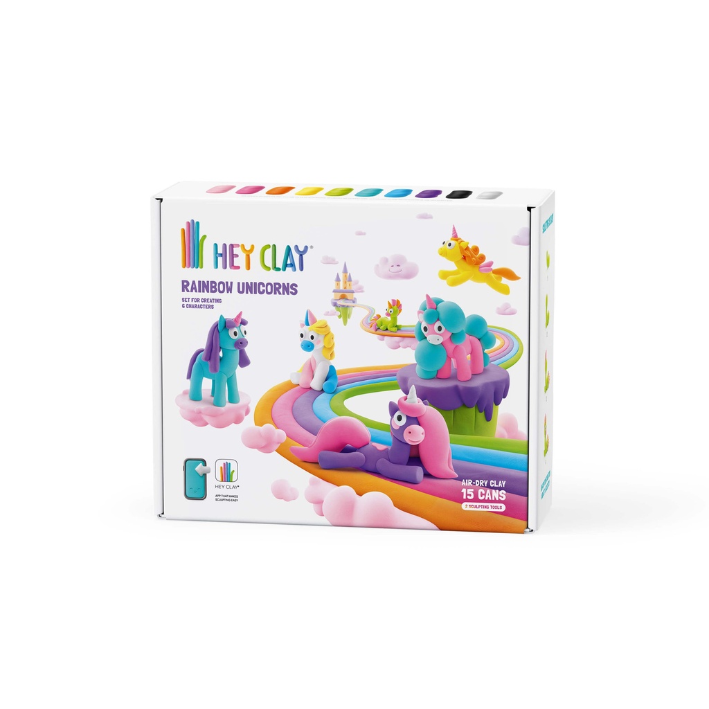 [1437225] Klei Hey Clay eenhoorn set 15 delen