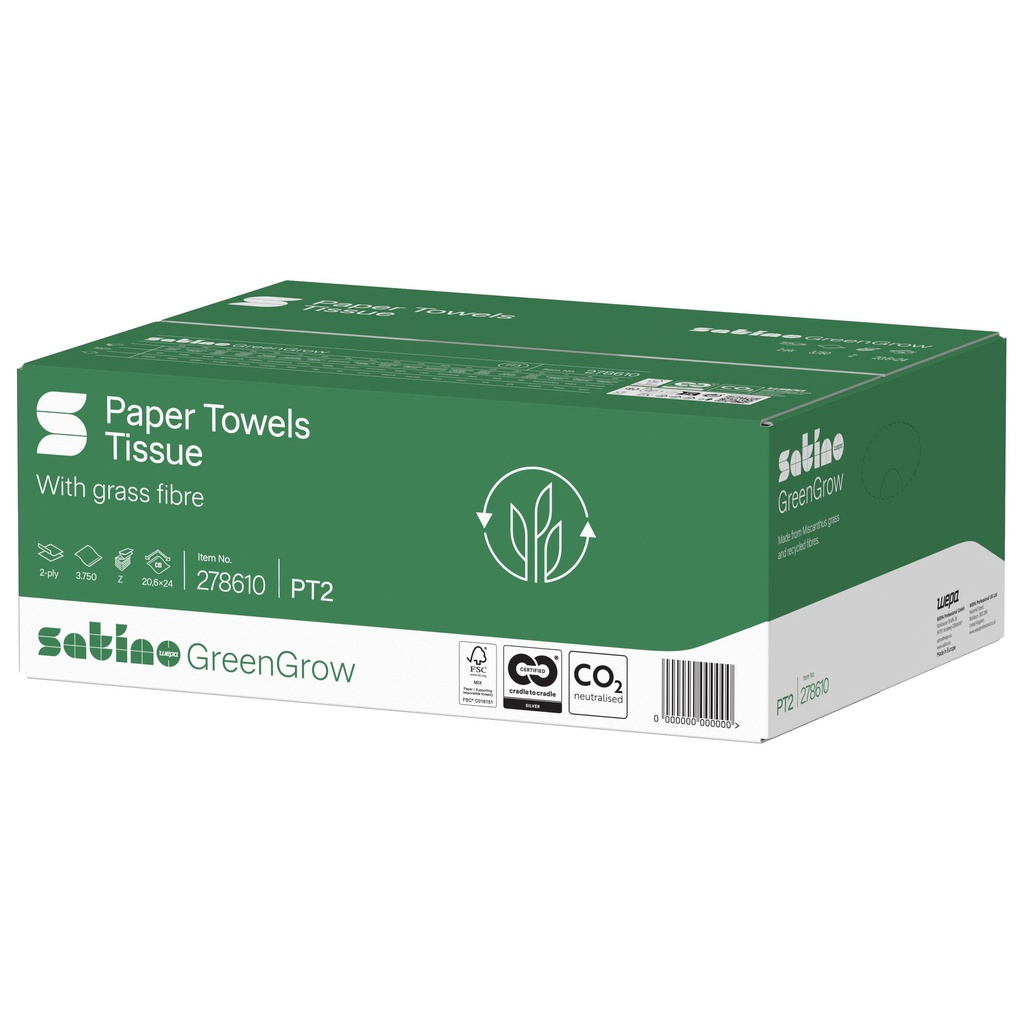 [1466394] Handdoek Satino PT2 GreenGrow 2laags 278610