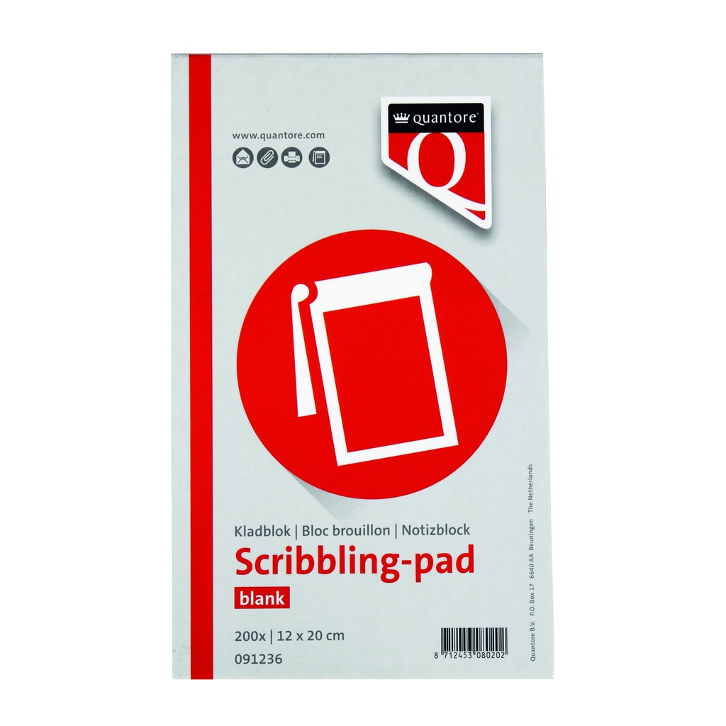 Kladblok Quantore 12x20cm 45gr 200vel