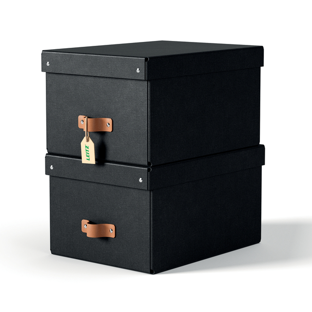 [61490095] Opbergdoos Leitz Puro deksel 17 liter set van 2 zw
