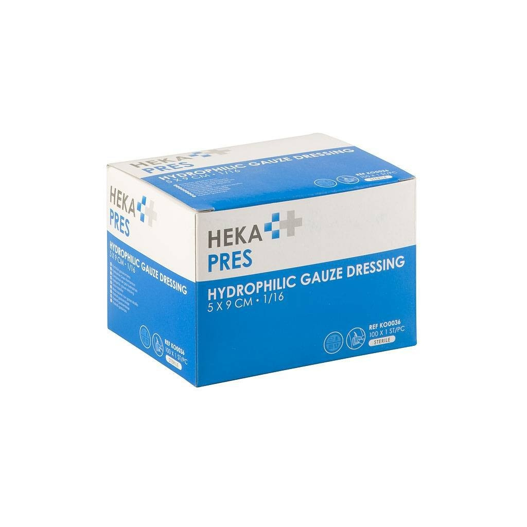 [KO0036] Kompres Hekapres hydrofiel 5x8.5cm steriel