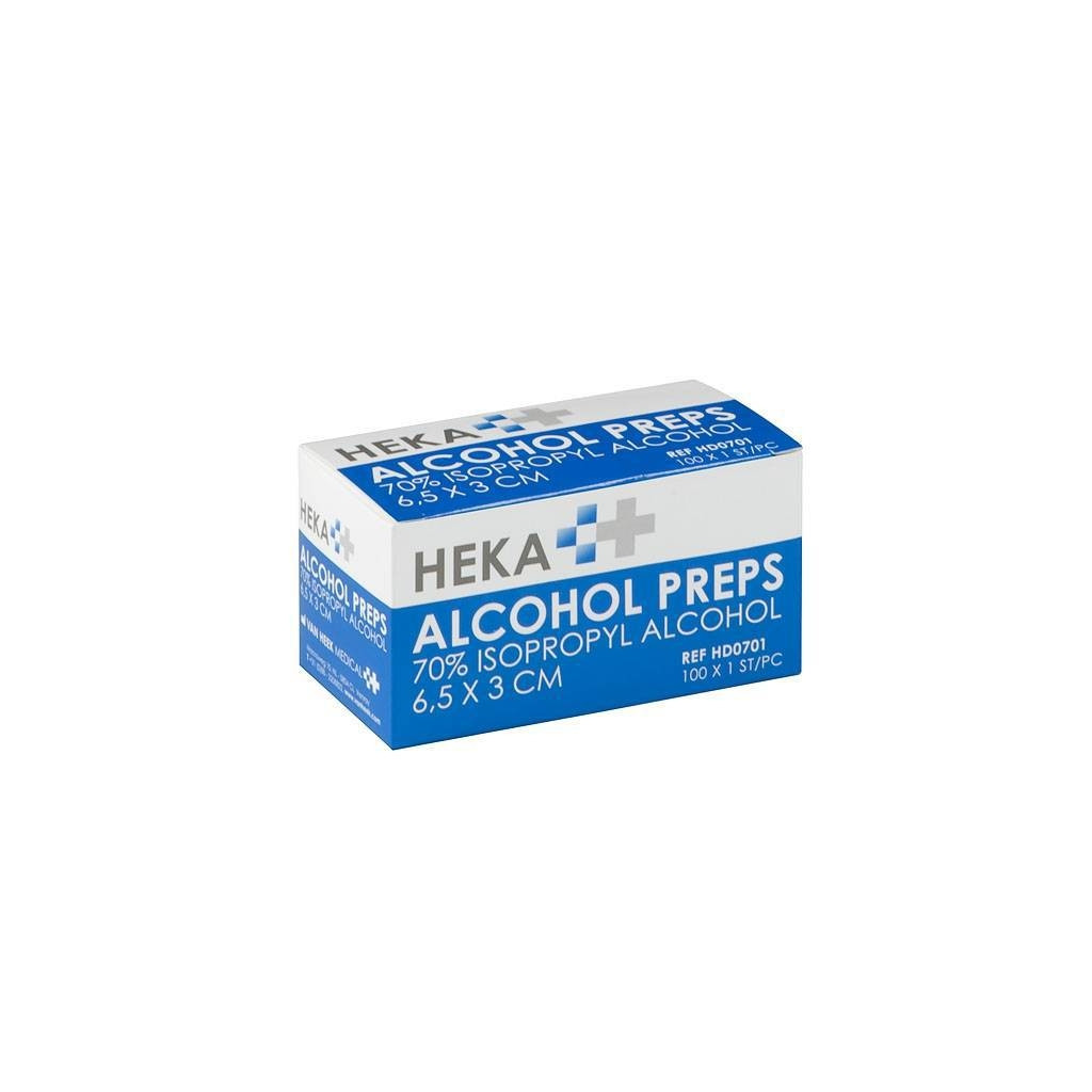 [HD0701] Alcohol doekjes Heka 6.5x3cm niet steriel