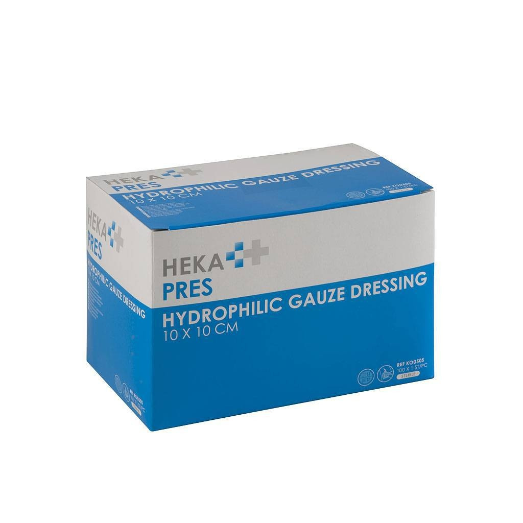 [KO0505] Hydrofiel gaaskompres Hekapres 10x10 steriel