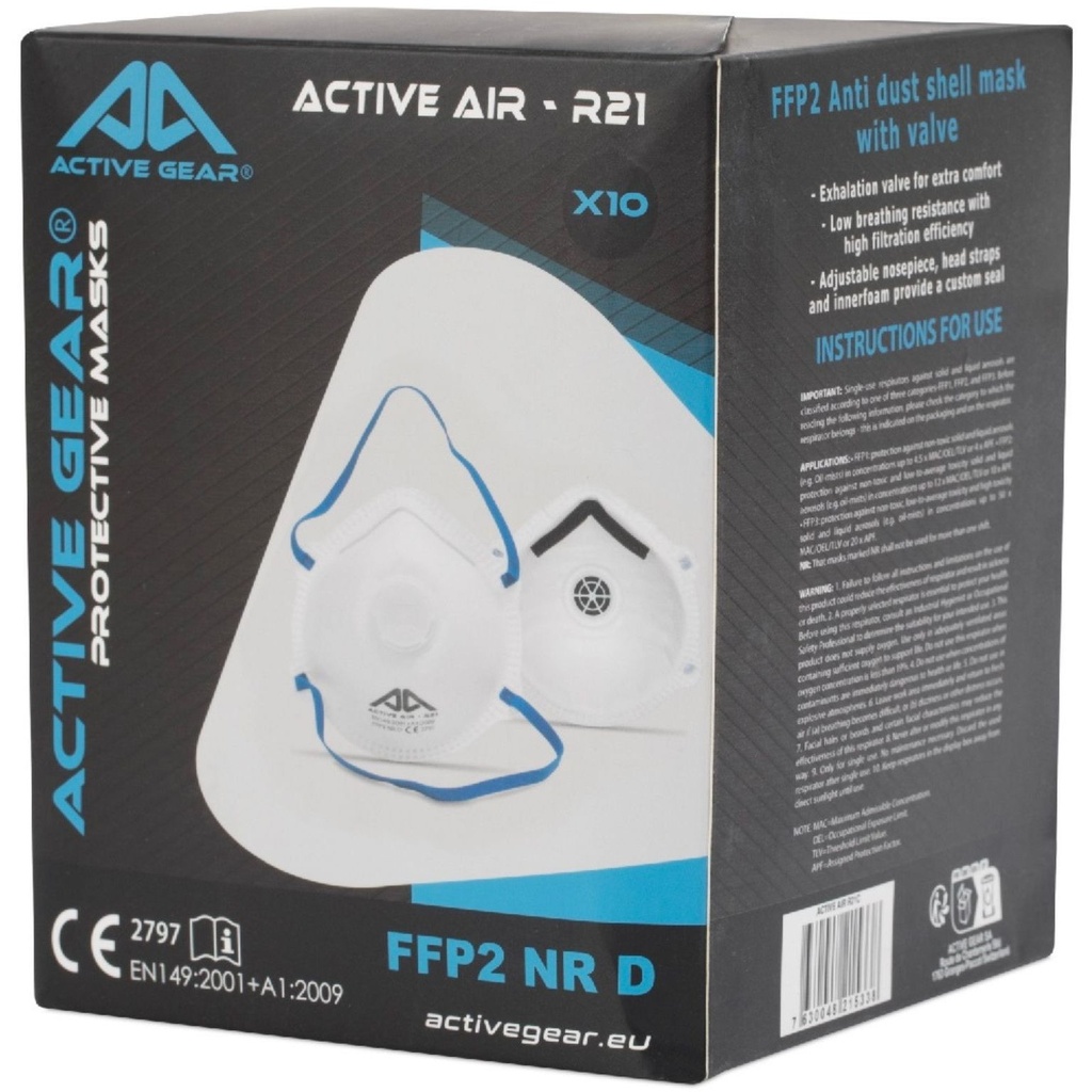 [R21] Stofmasker Active Gear met ventiel 10 stuks