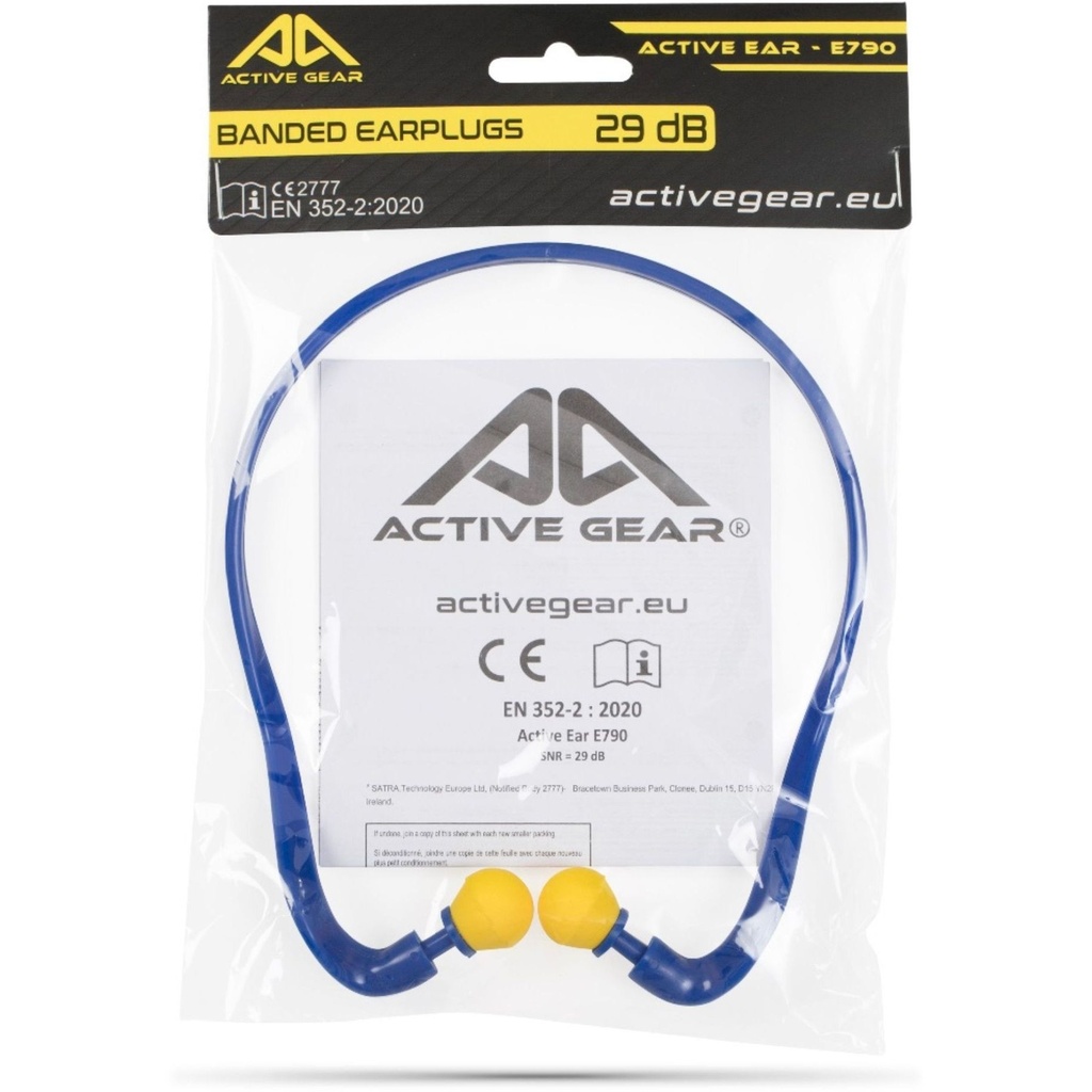[E790] Oordoppen Active Gear 29 dB met beugel geel