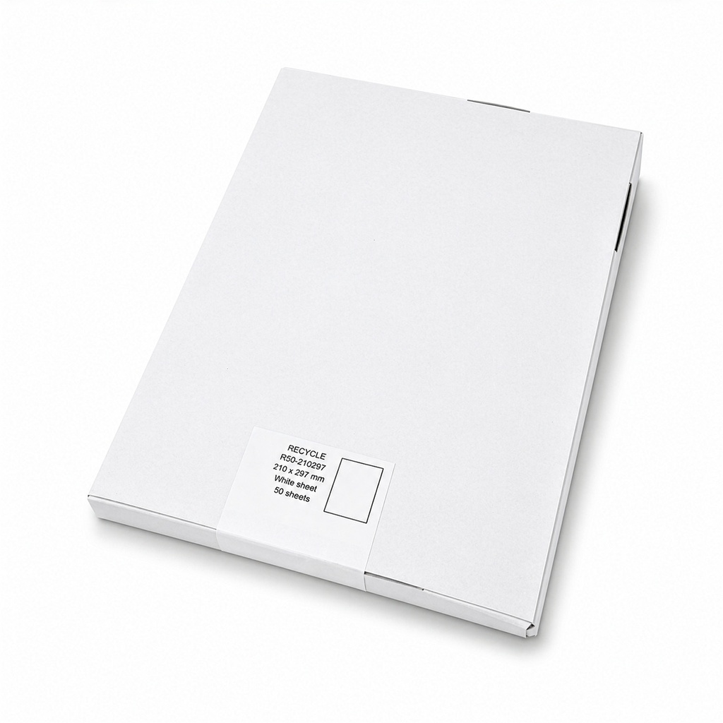 [84824] Etiket Rillprint gerecycled 210x297mm wit 50st