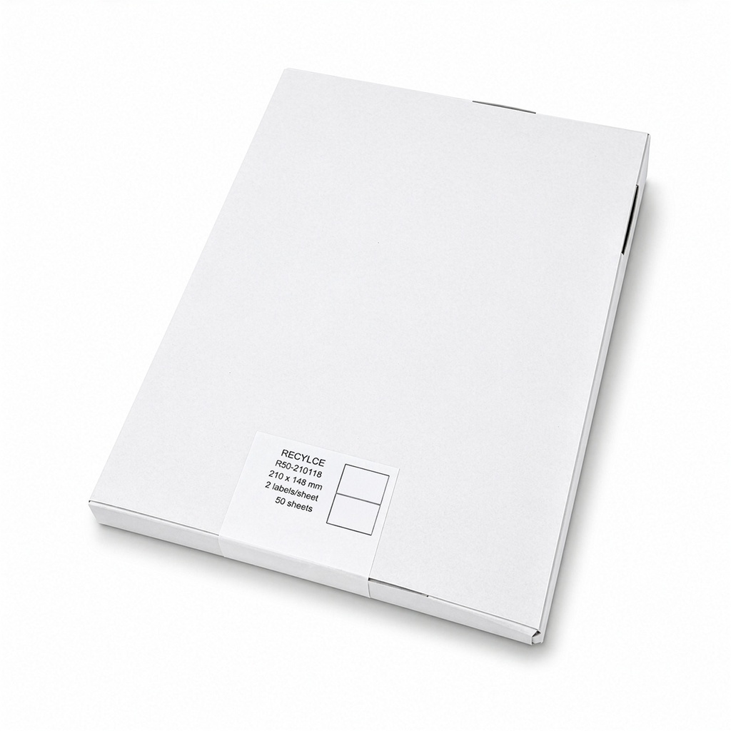 [84823] Etiket Rillprint gerecycled 210x148mm wit 100st