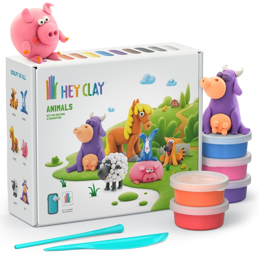 Klei Hey Clay dieren set 15 delen
