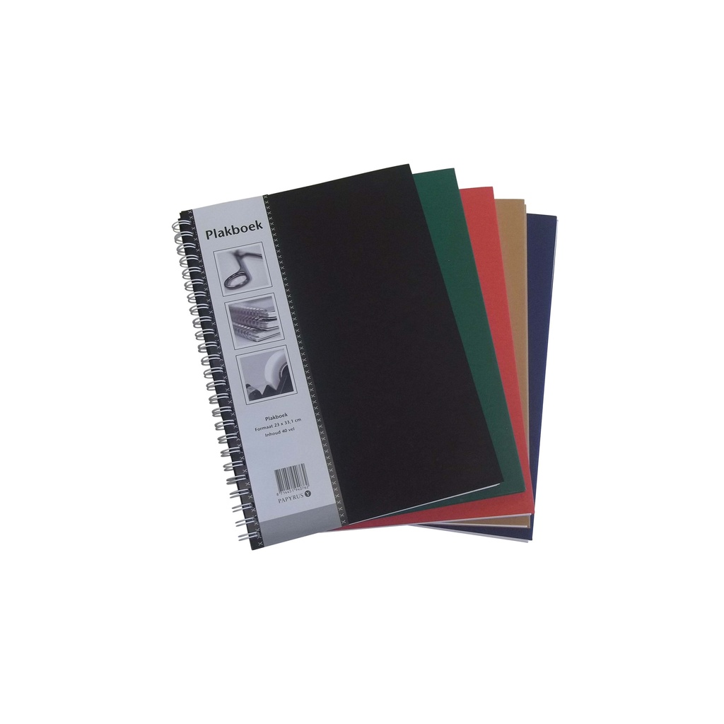 [894076] Plakboek Papyrus 330x230mm 40 vel assorti