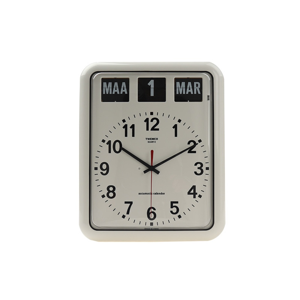 [TWE00012] Kalenderklok Twemco BQ-12A wit Nederlands