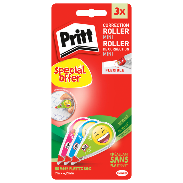 Correctietape Pritt mini flex 4.2mm Emoji 2+1