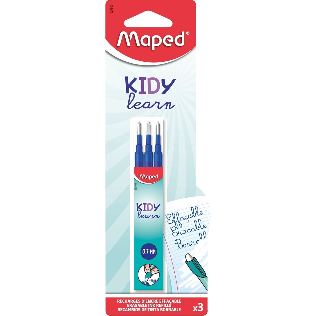 [3154142275004] Balpenvulling Maped Kidy uitwisbaar M blauw 3st