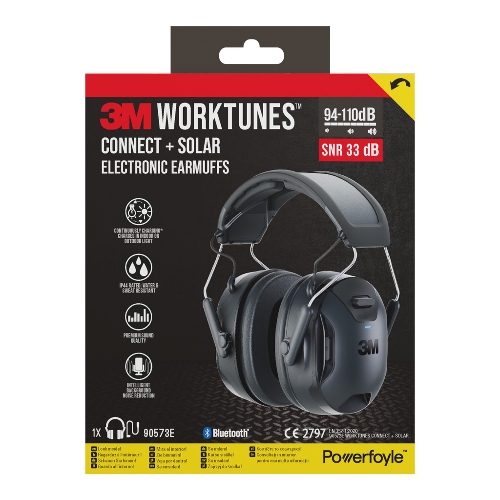 [7100374079] Oorkap 3M WorkTunes Connect en Solar 33dB zwart