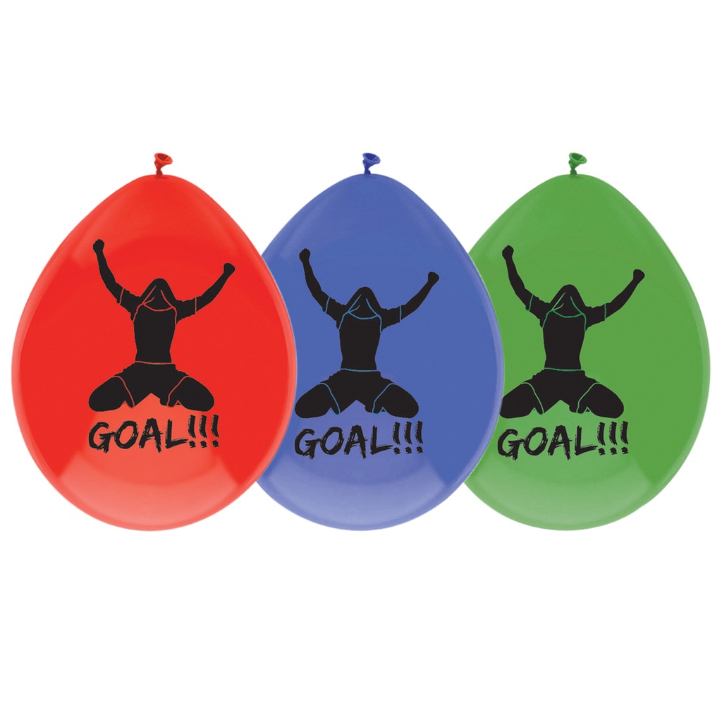 [435235] Ballon Haza goal 30cm 6 stuks assorti