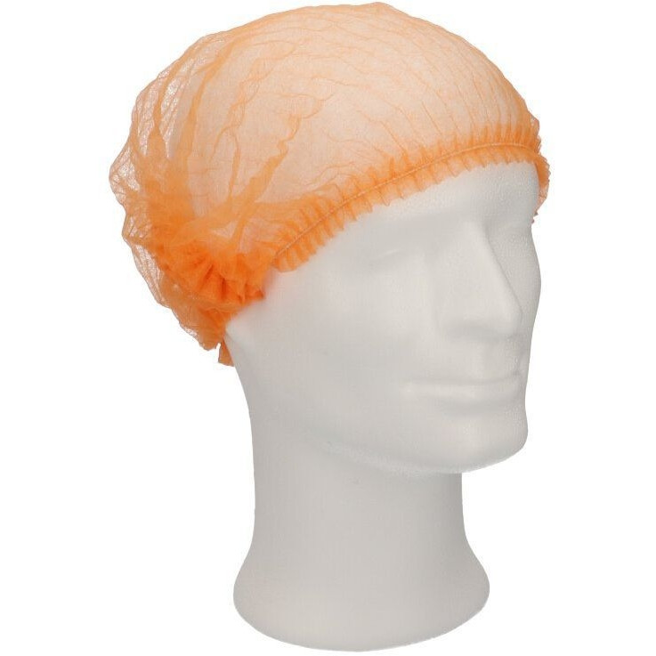 Haarnet CMT clip non-woven M 49cm PP oranje