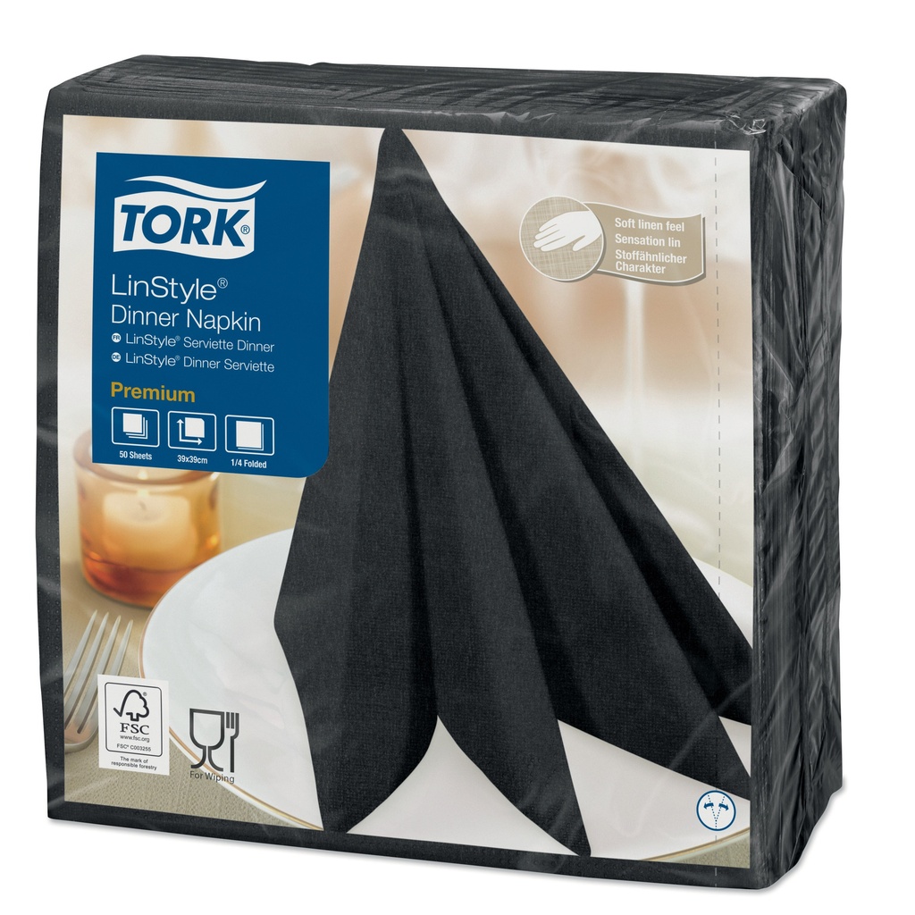 Dinerservet Tork Linstyle Premium zwart 478825