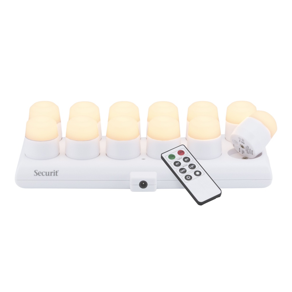 Theelicht Securit Amsterdam LED 12 stuks wit