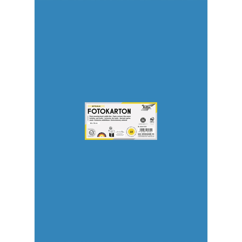 Fotokarton Folia 300gr 50x70cm 34 middenblauw