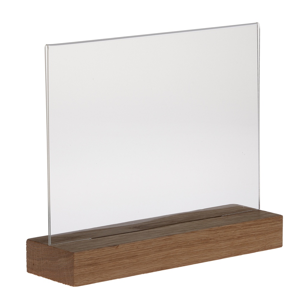 [356316] Kaarthouder Europel acryl houten voet A5 liggend
