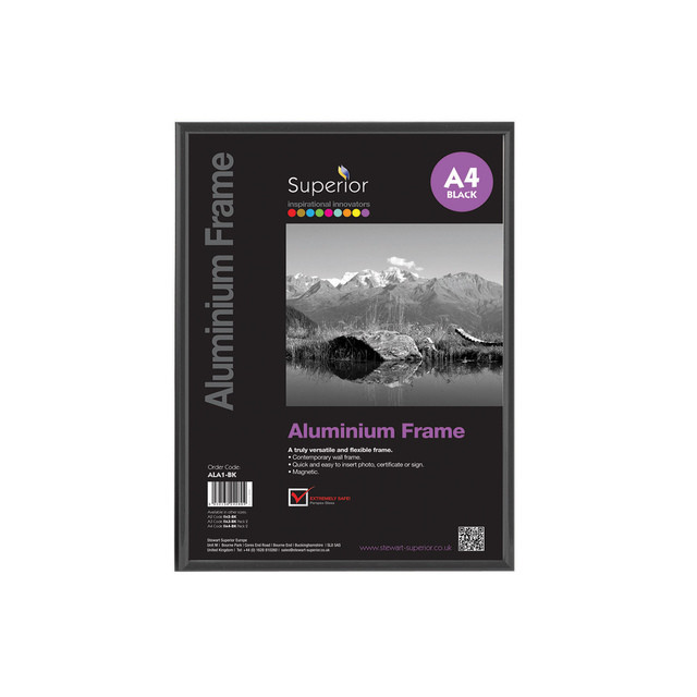[ALA4-BK] Fotolijst Seco A4 zwartkleurig geborsteld alu
