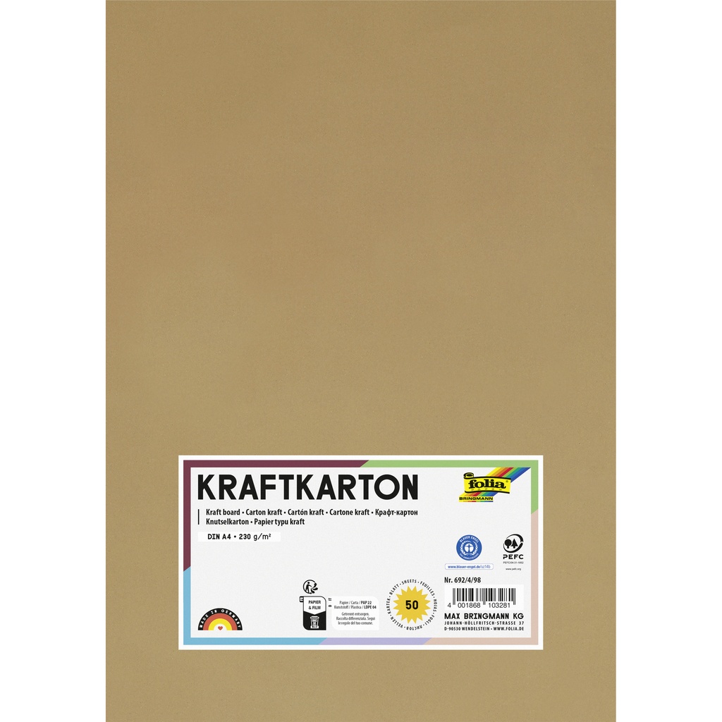 Kraftpapier Folia A4 230gr 50 vel