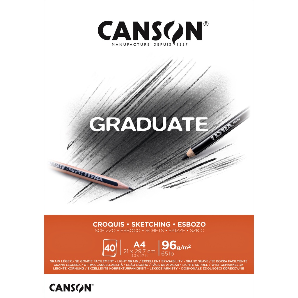 Schetspapier Canson Graduate Sketch 96gr A4 wit