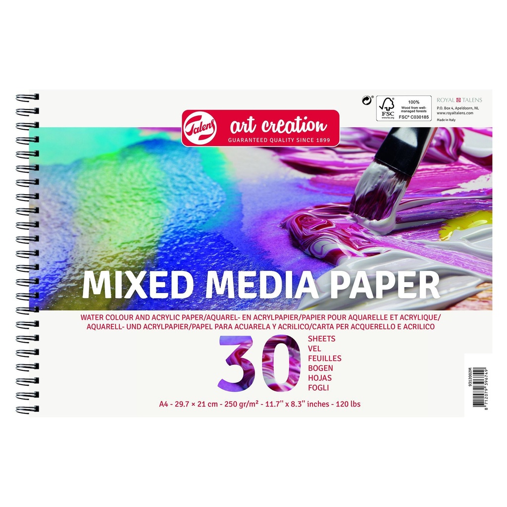 [9312002M] Papier Talens Art Creation mixed media A4 wit
