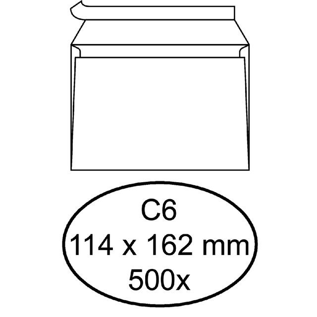 Envelop Hermes bank C6 114x162 zk 500st wit