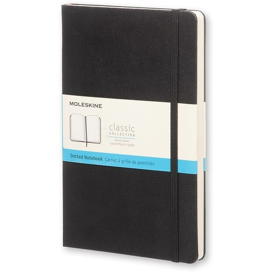 Notitieboek Moleskine large 130x210 dots hc zw