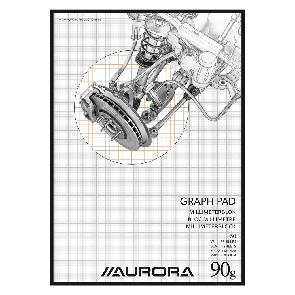 Millimeterblok Aurora A4 50 vel 90gr bruin