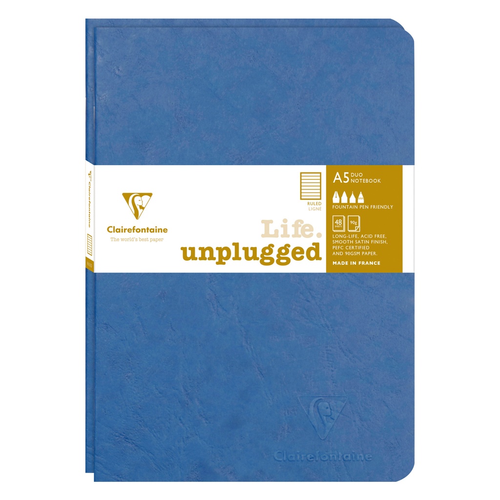 Schrift Clairefontaine A5 lijn 96pag 90gr bl 2st