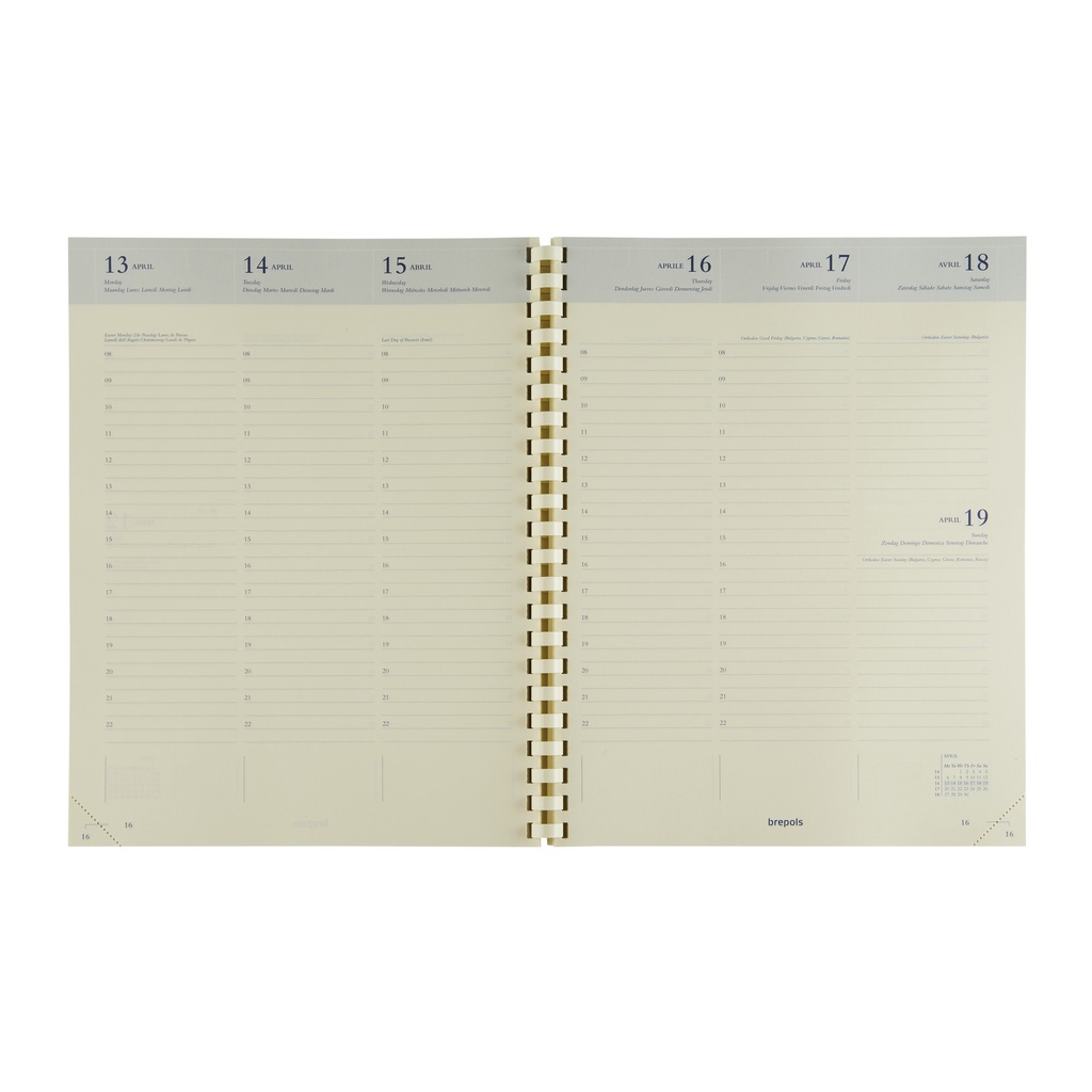 Agendavulling 2026 Brepols Concorde 7d/2p crème